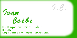 ivan csibi business card